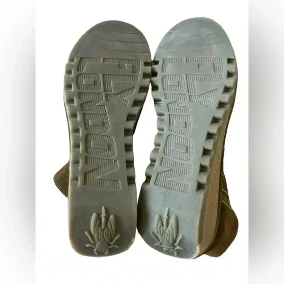 Fly London Green Nilo Sludge Suede Wedge Booties Size 41 - Picture 11 of 15